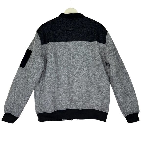 New WESCÂ Men US Men XL /WomenâXXL Wool Bomber Gray Black Jacket $225 - Picture 2 of 12